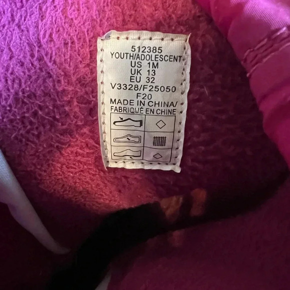 Lands End Girls Pink Purple Snow Winter Boots Size 1 GUC - Picture 7 of 8